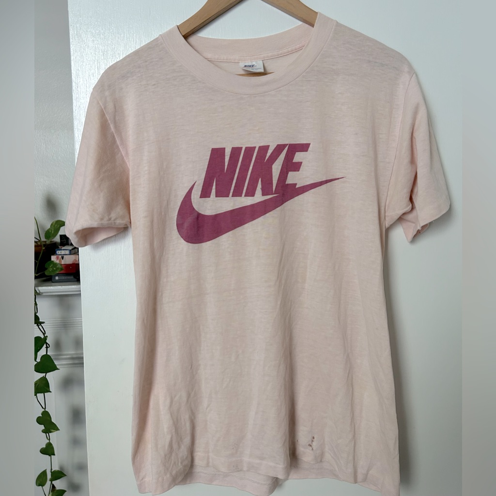 Vintage 1970s Deadstock Rare Pink Nike Tee